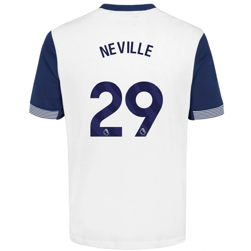 Danxen Men Ashleigh Neville #29 White Blue Home Jersey 2024/25 T-Shirt