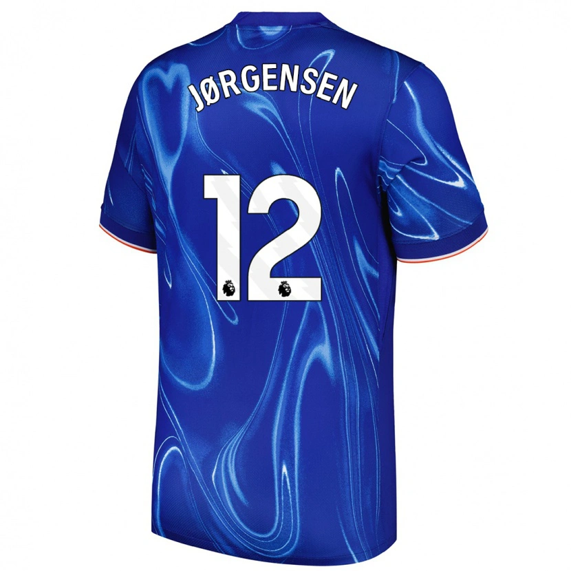 Danxen Men Filip Jørgensen #12 Blue White Home Jersey 2024/25 T-Shirt