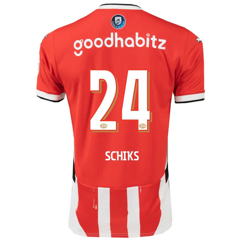 Danxen Men Niek Schiks #24 Red White Home Jersey 2024/25 T-Shirt