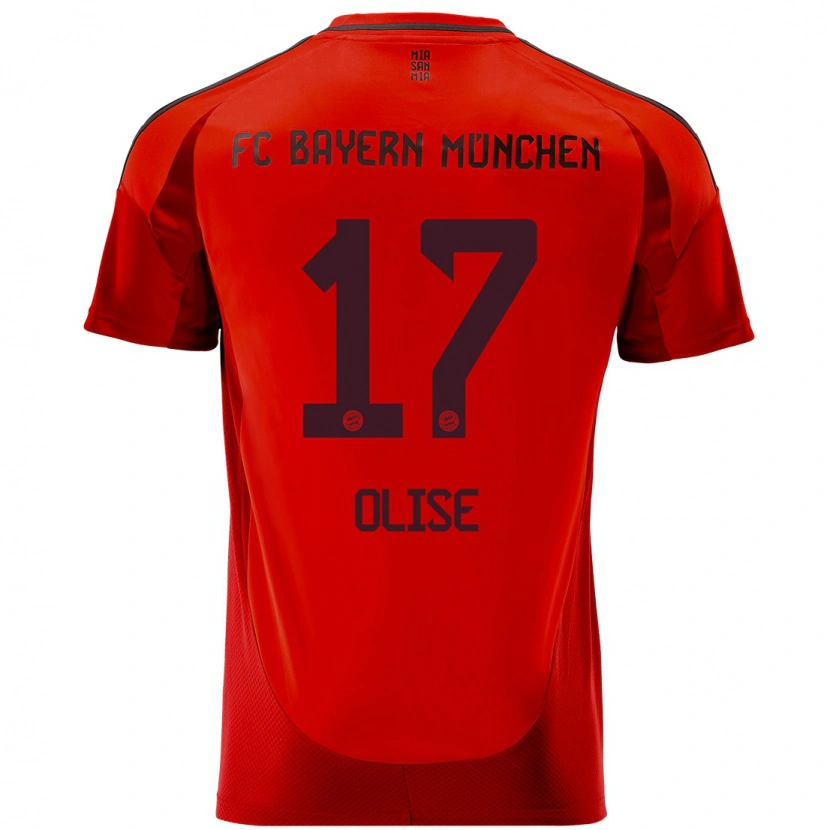 Danxen Men Michael Olise #17 Red Home Jersey 2024/25 T-Shirt