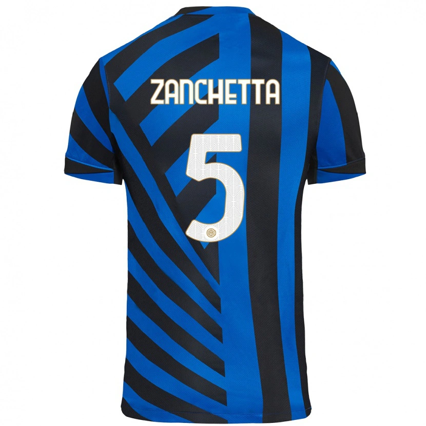 Danxen Men Mattia Zanchetta #5 Blue Black Home Jersey 2024/25 T-Shirt