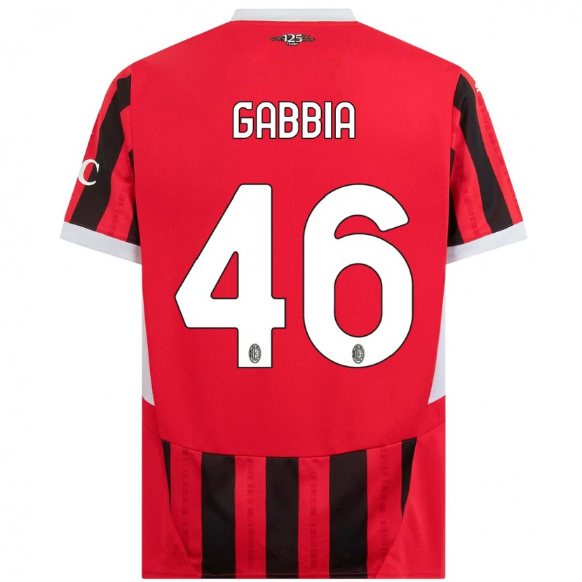Danxen Men Matteo Gabbia #46 Red Black Home Jersey 2024/25 T-Shirt