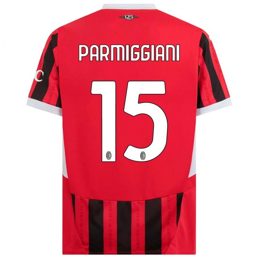 Danxen Men Pietro Parmiggiani #15 Red Black Home Jersey 2024/25 T-Shirt