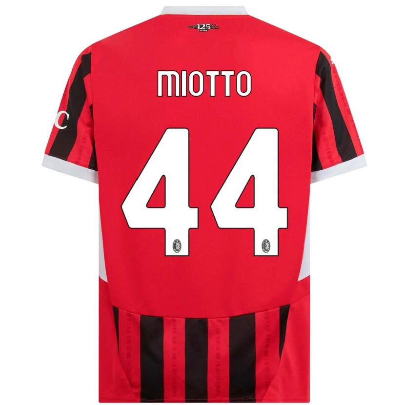 Danxen Men Giorgia Miotto #44 Red Black Home Jersey 2024/25 T-Shirt