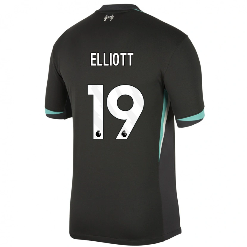 Danxen Men Harvey Elliott #19 Black Anthracite White Away Jersey 2024/25 T-Shirt