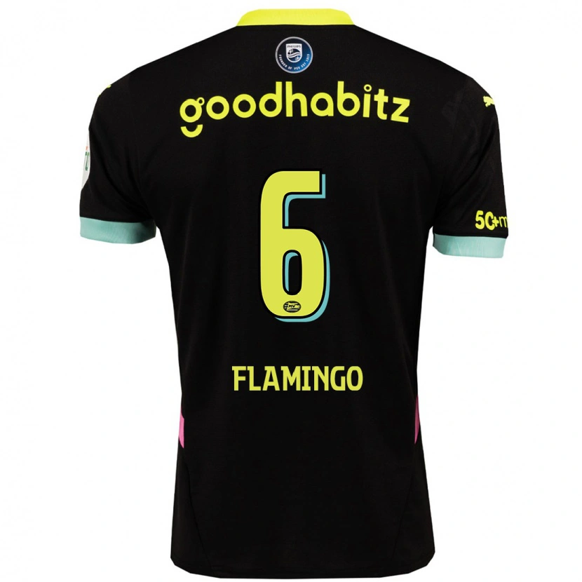 Danxen Men Ryan Flamingo #6 Black Yellow Away Jersey 2024/25 T-Shirt