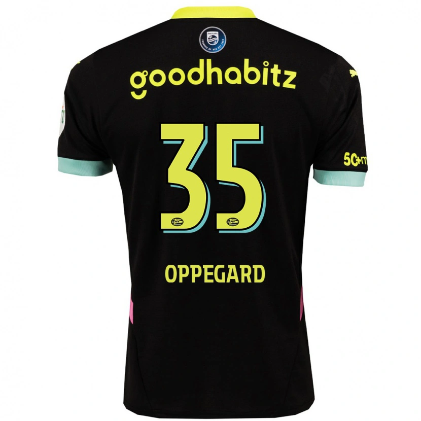 Danxen Men Fredrik Oppegård #35 Black Yellow Away Jersey 2024/25 T-Shirt