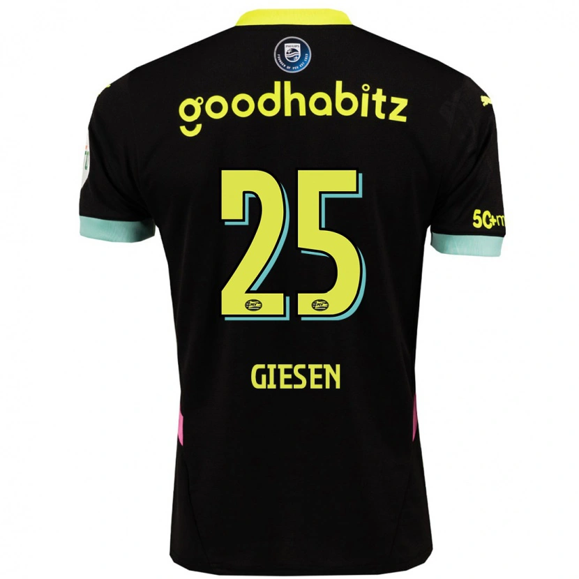 Danxen Men Suzanne Giesen #25 Black Yellow Away Jersey 2024/25 T-Shirt