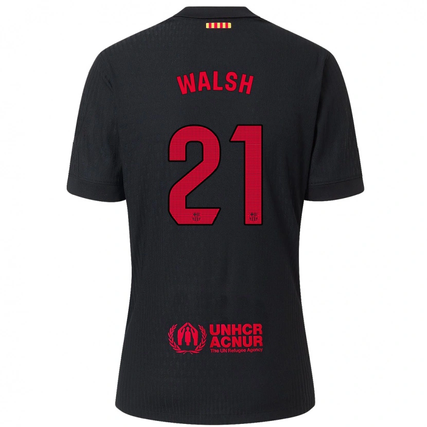 Danxen Men Keira Walsh #21 Black Red Away Jersey 2024/25 T-Shirt