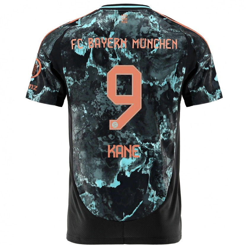 Danxen Men Harry Kane #9 Black Away Jersey 2024/25 T-Shirt