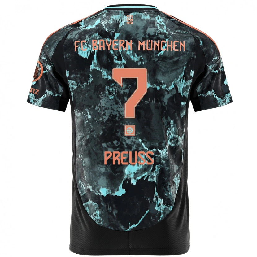Danxen Men Jona Preuß #0 Black Away Jersey 2024/25 T-Shirt