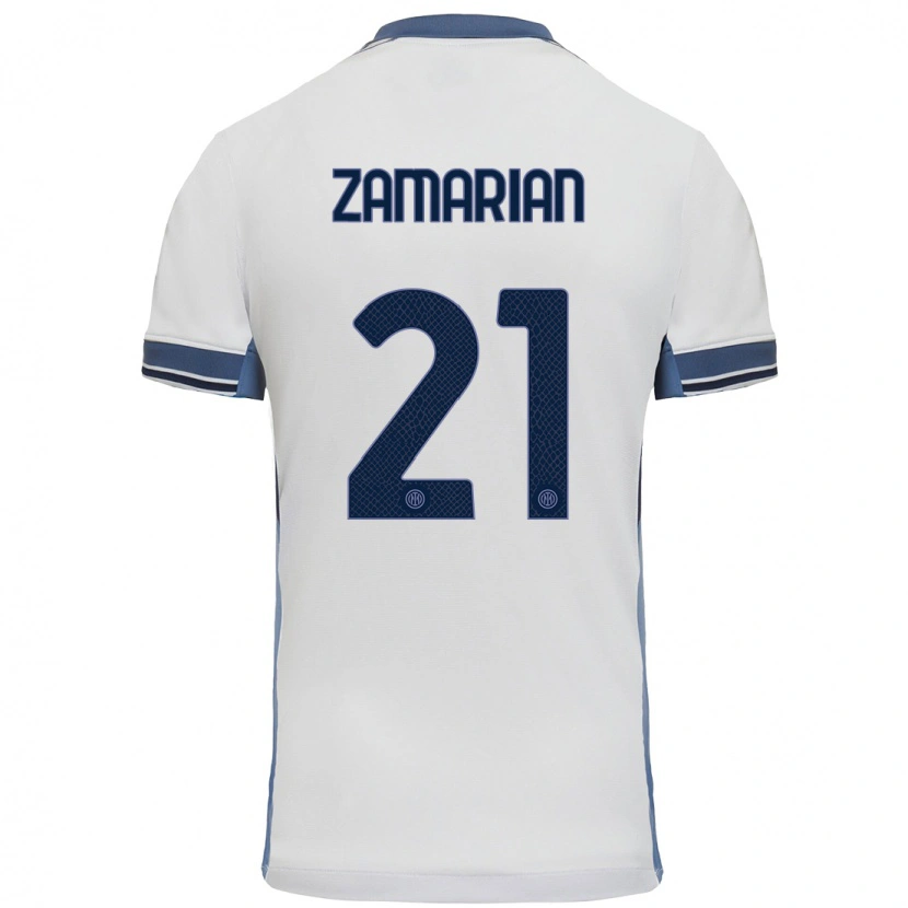 Danxen Men Matteo Zamarian #21 White Grey Away Jersey 2024/25 T-Shirt