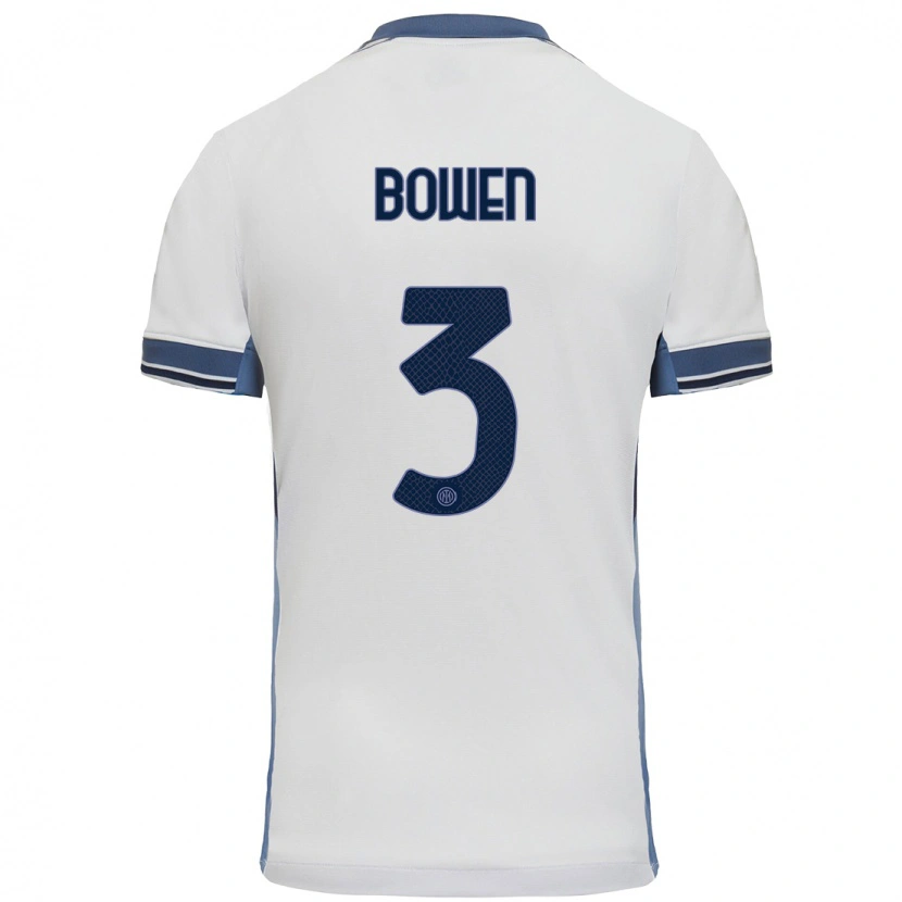 Danxen Men Katie Bowen #3 White Grey Away Jersey 2024/25 T-Shirt