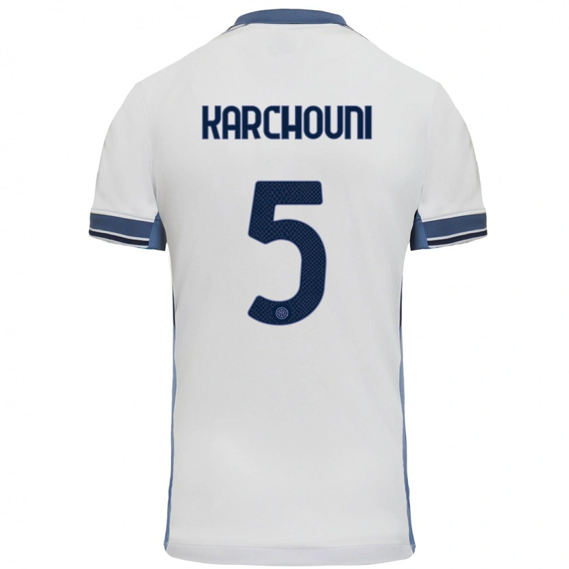 Danxen Men Ghoutia Karchouni #5 White Grey Away Jersey 2024/25 T-Shirt