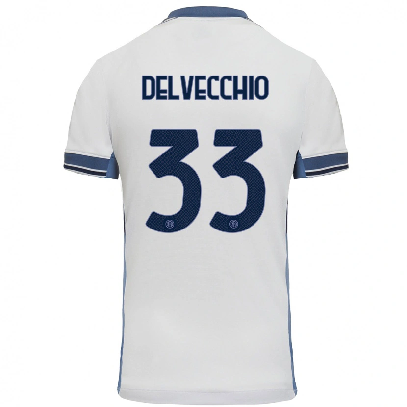 Danxen Men Gabriele Delvecchio #33 White Grey Away Jersey 2024/25 T-Shirt
