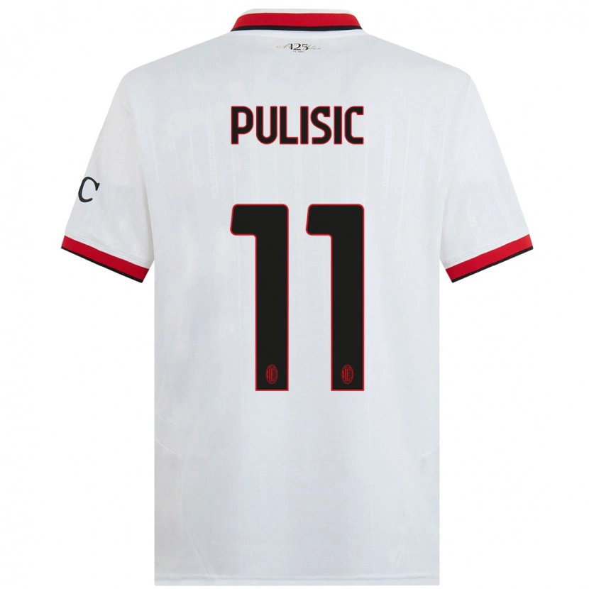 Danxen Men Christian Pulisic #11 White Black Red Away Jersey 2024/25 T-Shirt