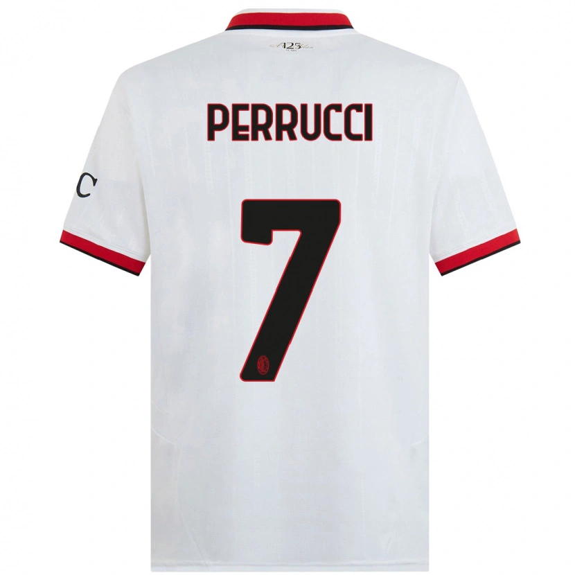 Danxen Men Vincenzo Perrucci #7 White Black Red Away Jersey 2024/25 T-Shirt