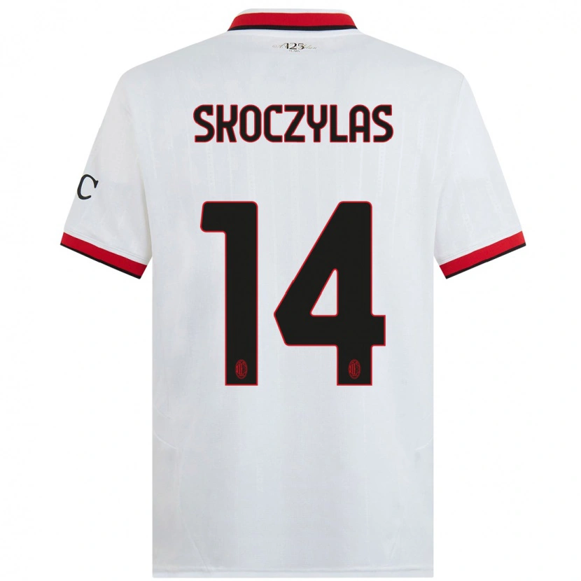 Danxen Men Mateusz Skoczylas #14 White Black Red Away Jersey 2024/25 T-Shirt