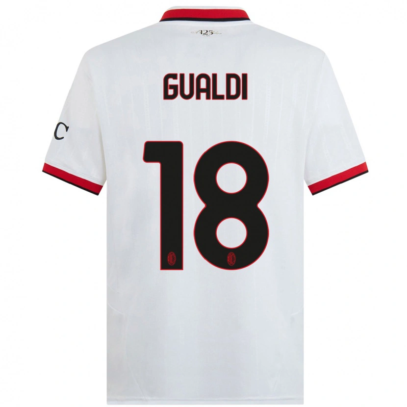 Danxen Men Andrea Gualdi #18 White Black Red Away Jersey 2024/25 T-Shirt