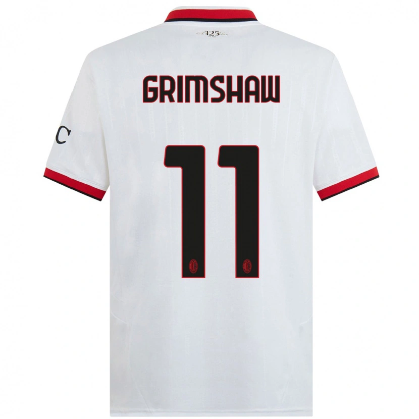 Danxen Men Christy Grimshaw #11 White Black Red Away Jersey 2024/25 T-Shirt
