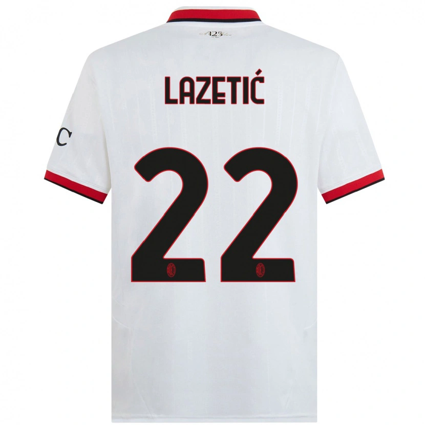 Danxen Men Marko Lazetic #22 White Black Red Away Jersey 2024/25 T-Shirt