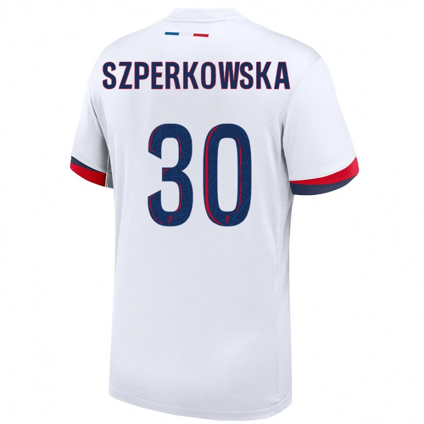 Danxen Men Oliwia Szperkowska #30 White Blue Red Away Jersey 2024/25 T-Shirt