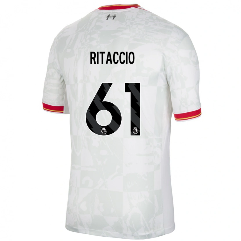 Danxen Men Matteo Ritaccio #61 White Red Black Third Jersey 2024/25 T-Shirt