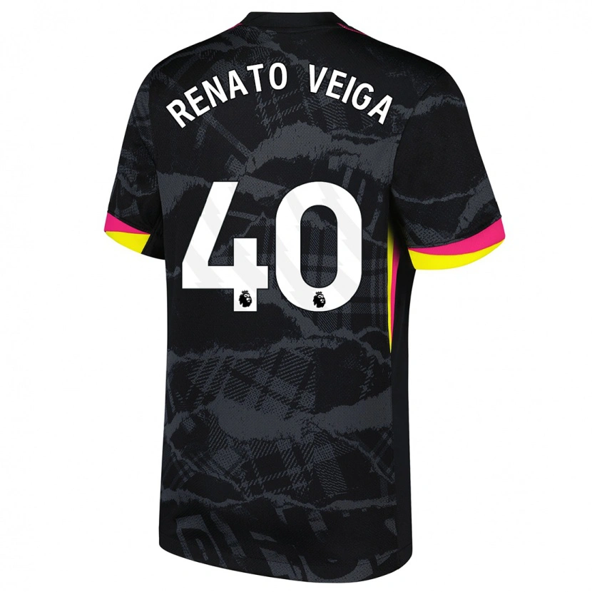 Danxen Men Renato Veiga #40 Black Pink Third Jersey 2024/25 T-Shirt