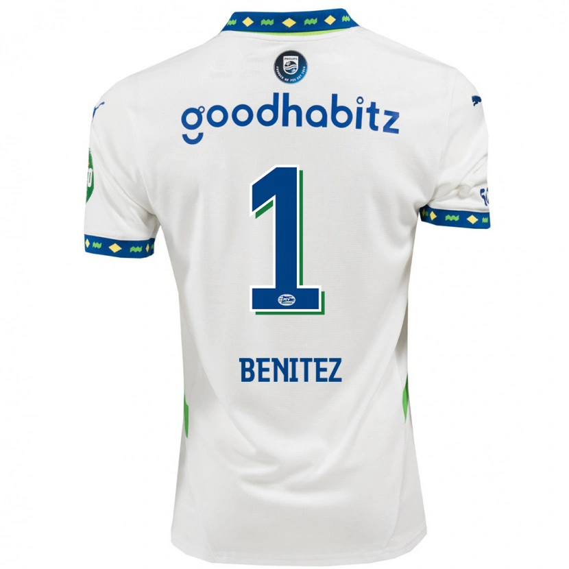 Danxen Men Walter Benítez #1 White Dark Blue Third Jersey 2024/25 T-Shirt