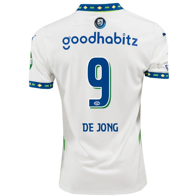 Danxen Men Luuk De Jong #9 White Dark Blue Third Jersey 2024/25 T-Shirt