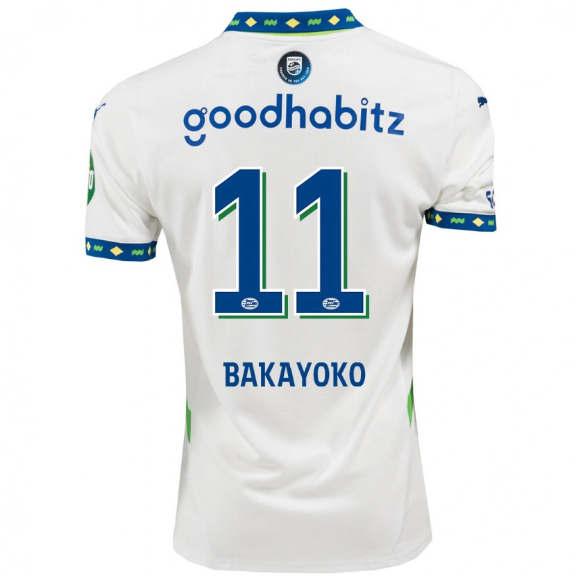 Danxen Men Johan Bakayoko #11 White Dark Blue Third Jersey 2024/25 T-Shirt