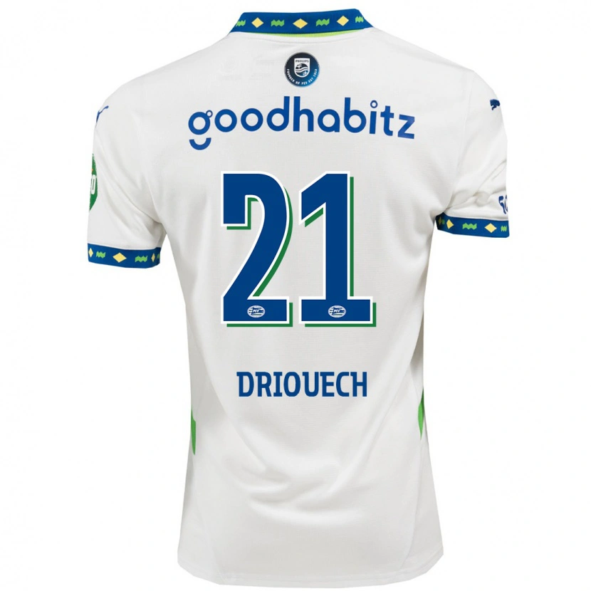 Danxen Men Couhaib Driouech #21 White Dark Blue Third Jersey 2024/25 T-Shirt