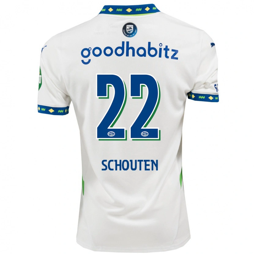 Danxen Men Jerdy Schouten #22 White Dark Blue Third Jersey 2024/25 T-Shirt