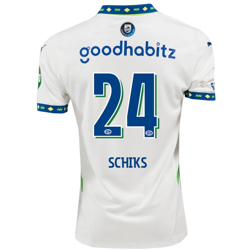 Danxen Men Niek Schiks #24 White Dark Blue Third Jersey 2024/25 T-Shirt