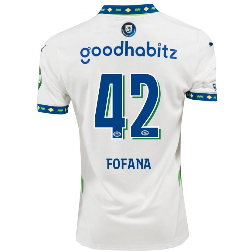 Danxen Men Fodé Fofana #42 White Dark Blue Third Jersey 2024/25 T-Shirt