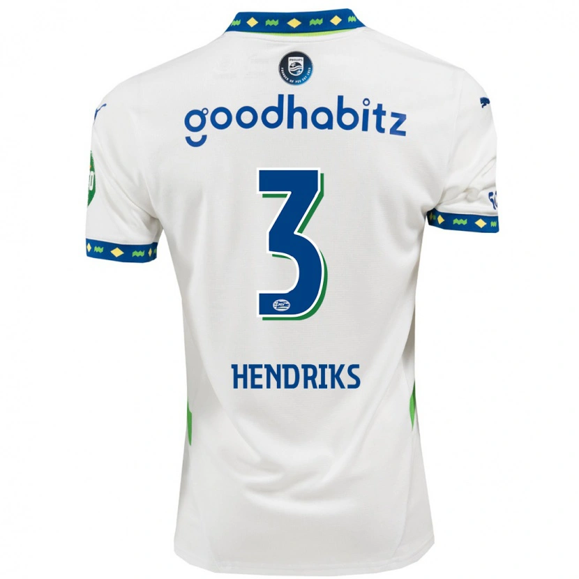 Danxen Men Gwyneth Hendriks #3 White Dark Blue Third Jersey 2024/25 T-Shirt