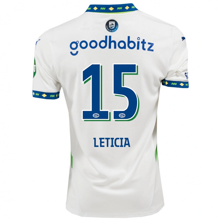 Danxen Men Brazil Bra Leticia #15 White Dark Blue Third Jersey 2024/25 T-Shirt