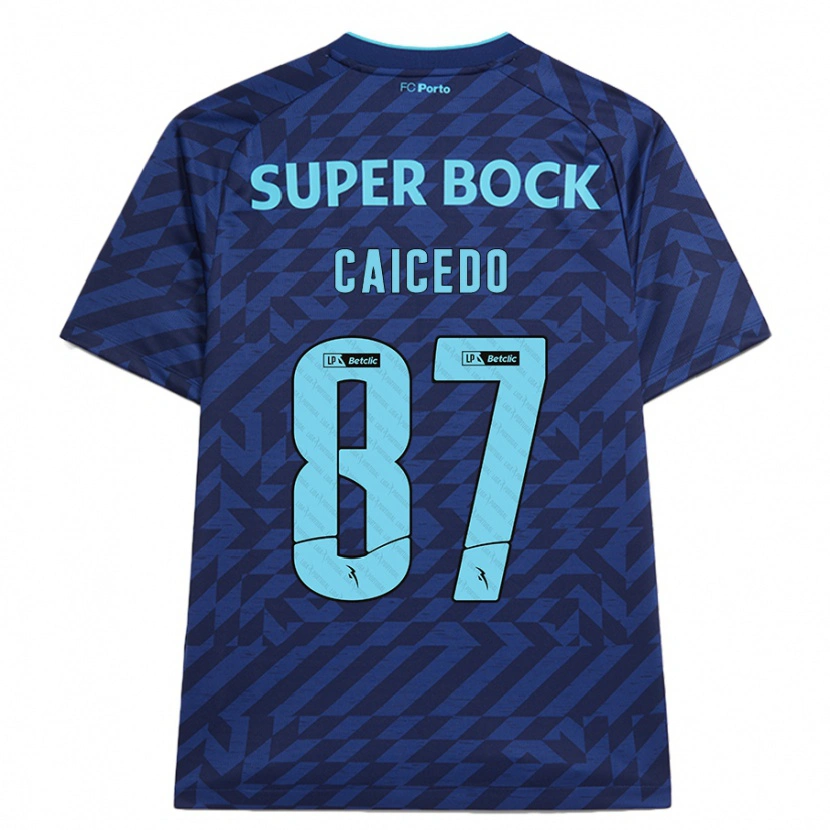 Danxen Men Brayan Caicedo #87 Navy Blue Third Jersey 2024/25 T-Shirt