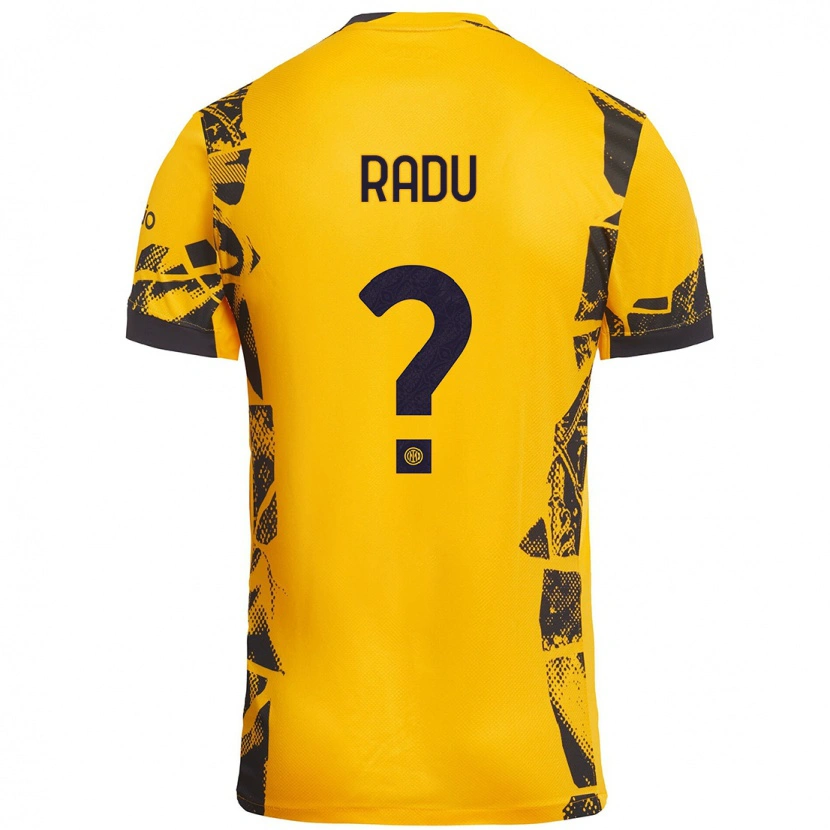 Danxen Men Andrei Radu #0 Gold Black Third Jersey 2024/25 T-Shirt