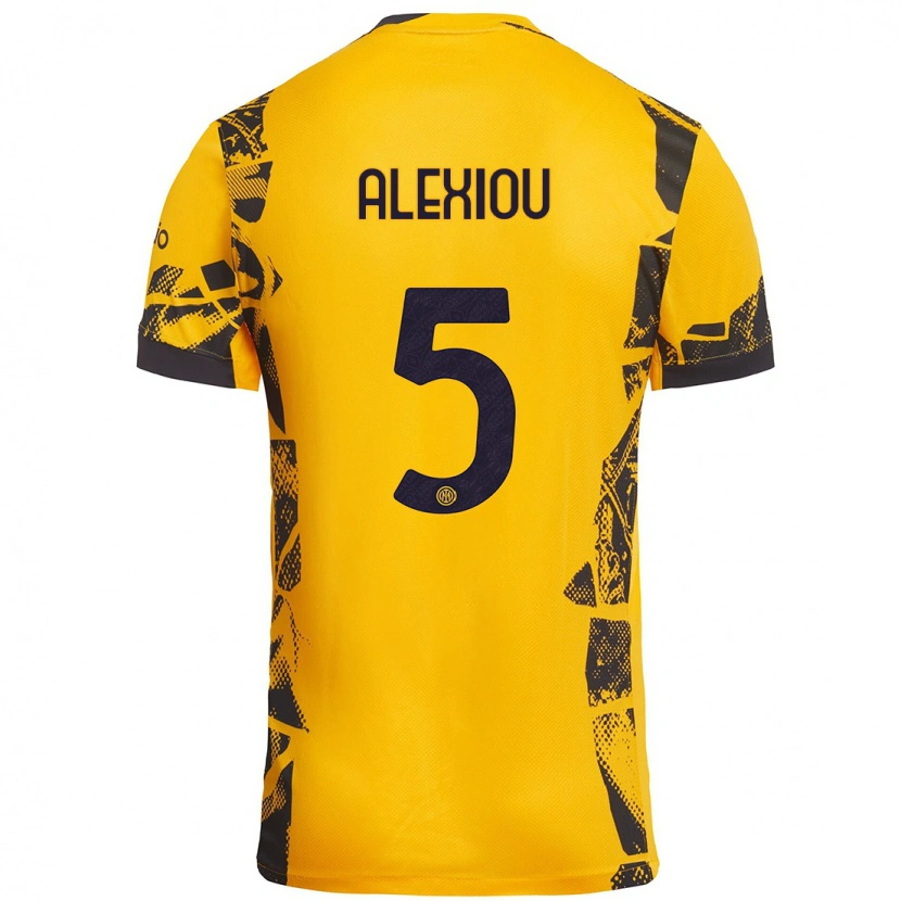 Danxen Men Christos Alexiou #5 Gold Black Third Jersey 2024/25 T-Shirt
