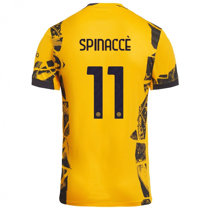 Danxen Men Matteo Spinaccè #11 Gold Black Third Jersey 2024/25 T-Shirt