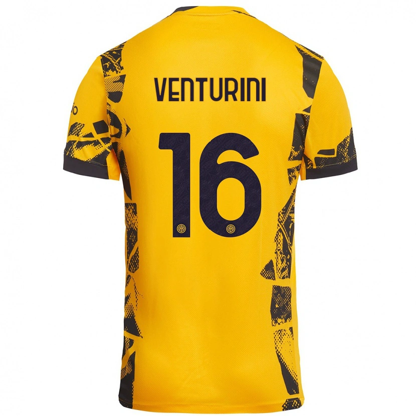 Danxen Men Matteo Venturini #16 Gold Black Third Jersey 2024/25 T-Shirt