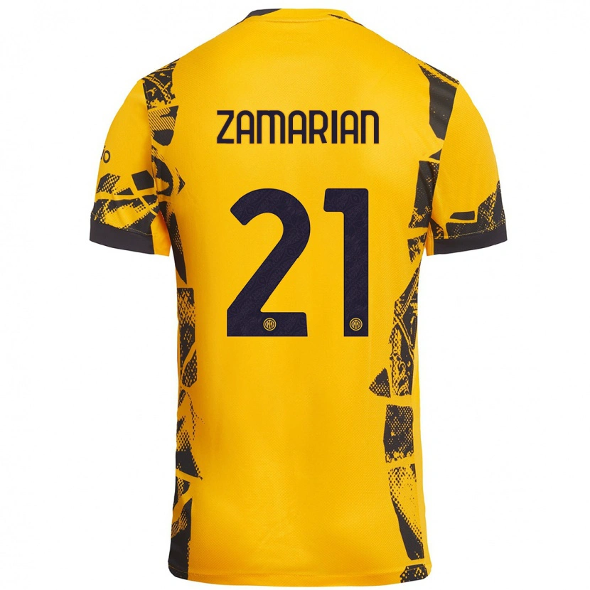 Danxen Men Matteo Zamarian #21 Gold Black Third Jersey 2024/25 T-Shirt