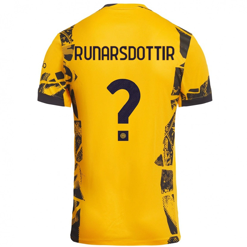 Danxen Men Cecilía Rán Rúnarsdóttir #0 Gold Black Third Jersey 2024/25 T-Shirt