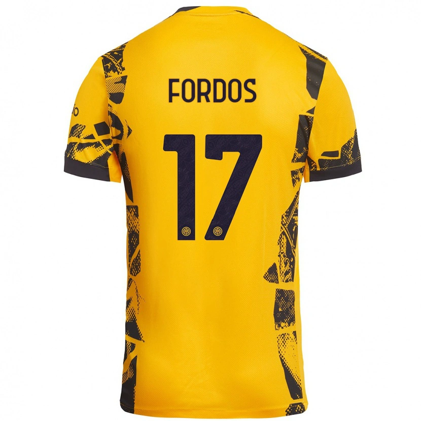 Danxen Men Beatrix Fördős #17 Gold Black Third Jersey 2024/25 T-Shirt