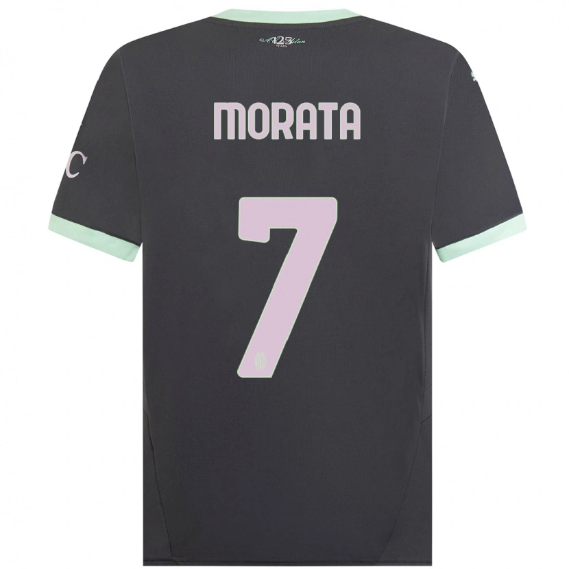Danxen Men Álvaro Morata #7 Grey Third Jersey 2024/25 T-Shirt