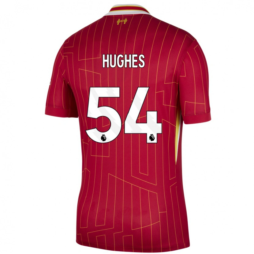 Danxen Women Liam Hughes #54 Red Yellow White Home Jersey 2024/25 T-Shirt