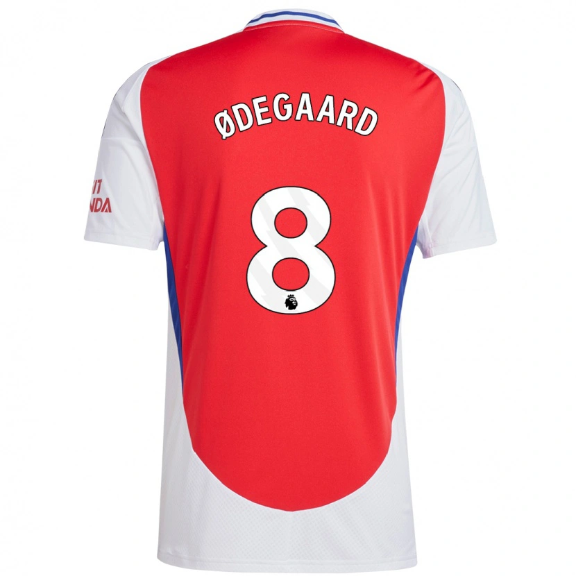 Danxen Women Martin Ødegaard #8 Red White Home Jersey 2024/25 T-Shirt