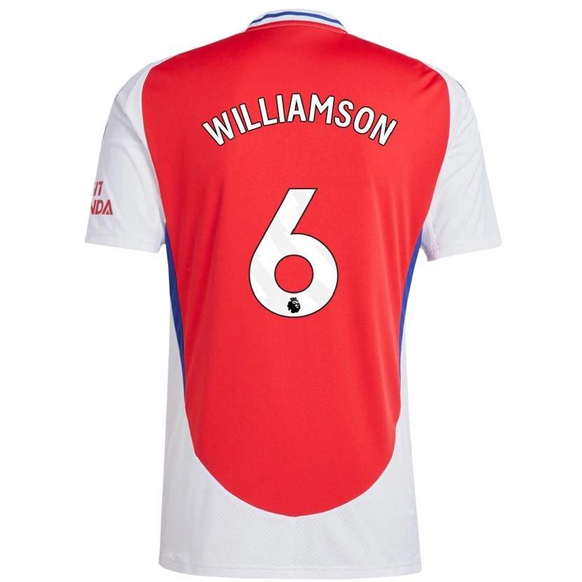 Danxen Women Leah Williamson #6 Red White Home Jersey 2024/25 T-Shirt