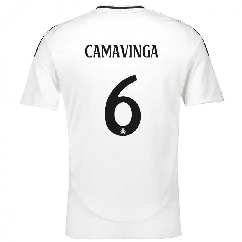 Danxen Women Eduardo Camavinga #6 White Home Jersey 2024/25 T-Shirt